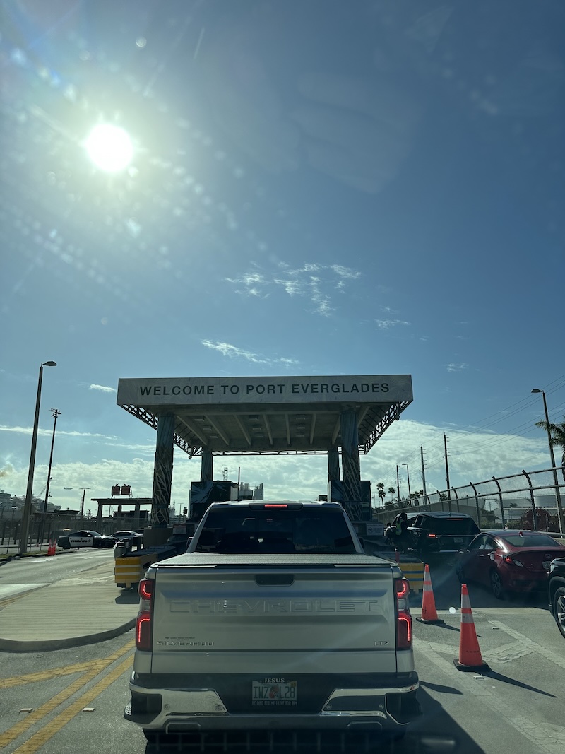 Port Everglades security entrance sign