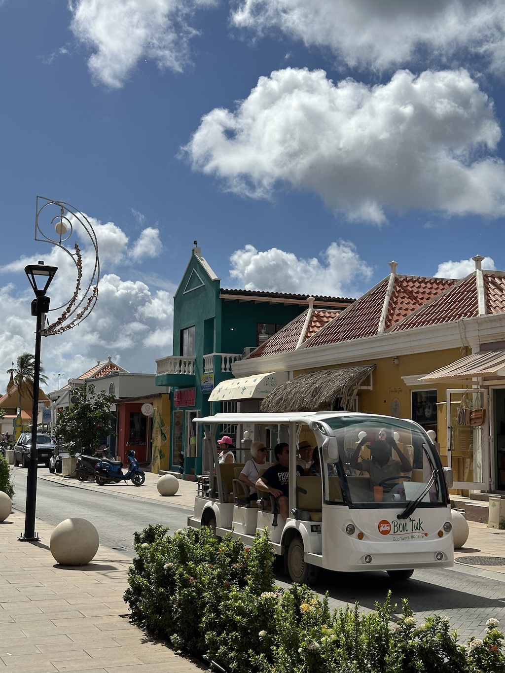 An eco tour in progress along a main street Kaya Grandi